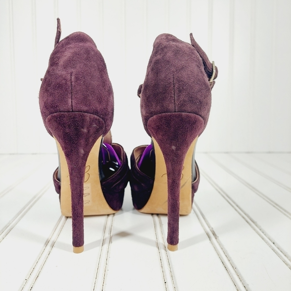NEW Joie Women's Rexanne Platform Purple Pump Buckle Strap High Heels B166 - Picture 6 of 11
